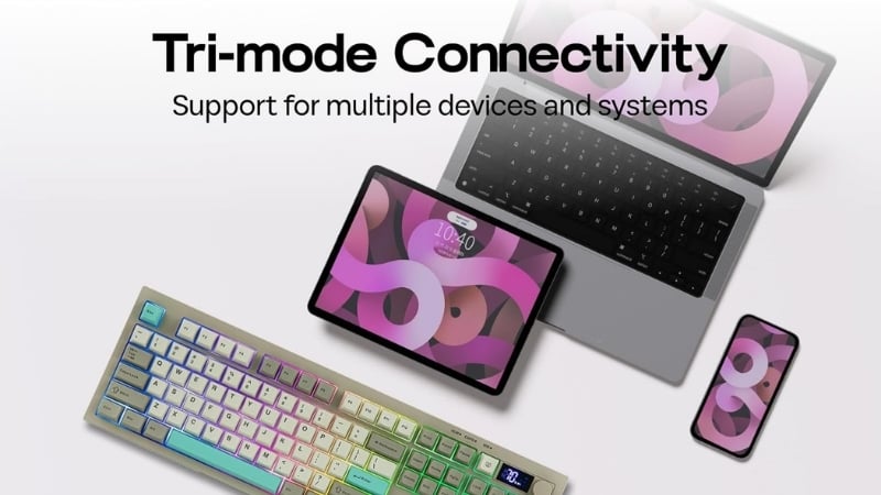 Bàn phím AULA S102 Pro TM S10206 có thể kết nối 3 mode