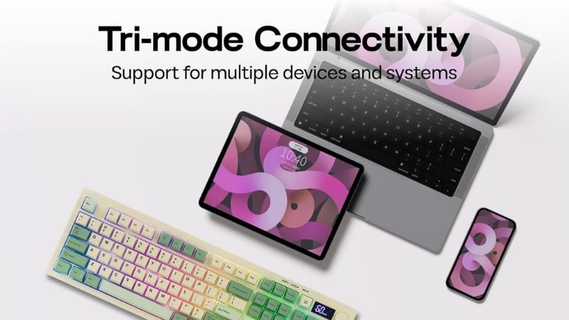 Bàn phím AULA S102 Pro TM S10204 có kết nối 3 mode linh hoạt