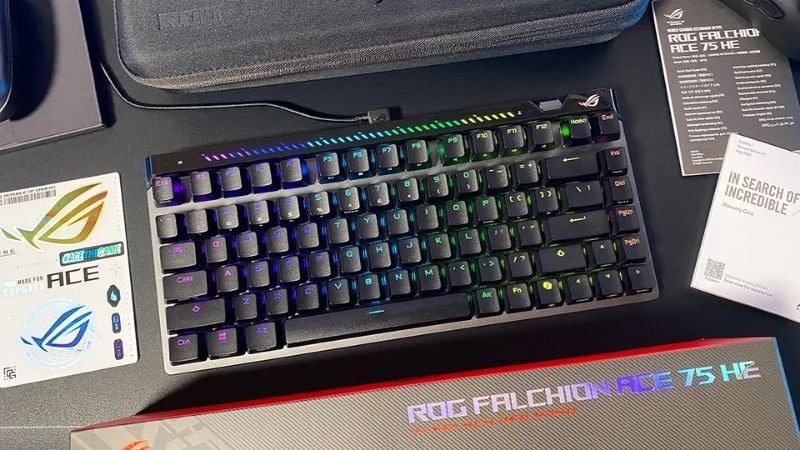 Bàn phím cơ ASUS ROG Falchion Ace 75 HE V2 Black có thể cá nhân hóa thiết lập