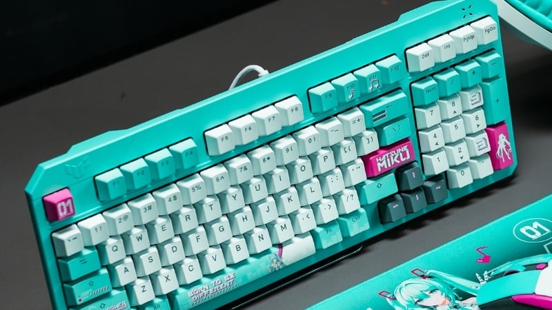 Bàn phím ASUS TUF Gaming K3 Gen II Hatsune Miku có kết nối có dây ổn địn