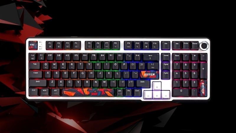 Bàn phím cơ E-Dra EK398S Red Switch có thiết kế 101 phím đầy đủ