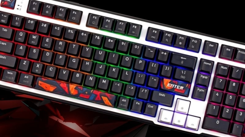 Bàn phím cơ E-Dra EK398S Red Switch có tông màu đen trắng dễ phối setup