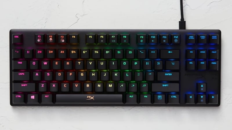 Bàn phím HyperX Alloy Origins Core TKL RGB Blue Switch có khung nhôm chắc chắn