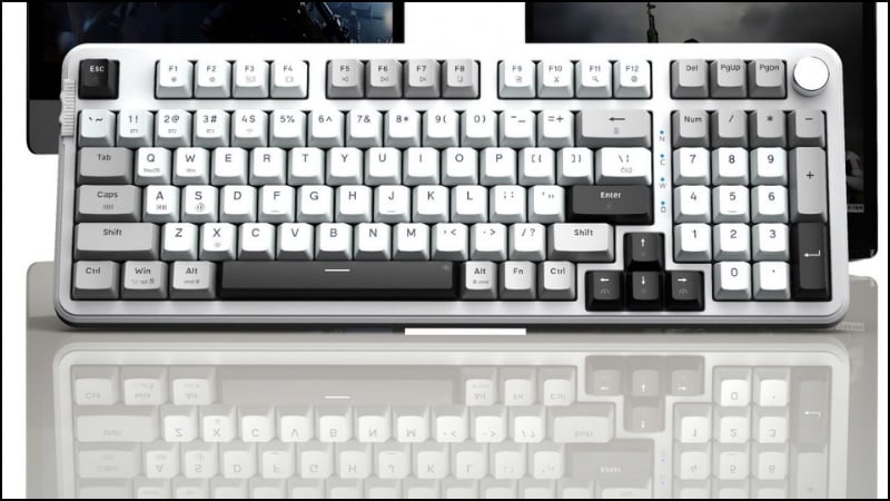 Bàn phím cơ không dây E-Dra EK398W (Light Gray + White + Dark Gray) có màu phối hiện đại