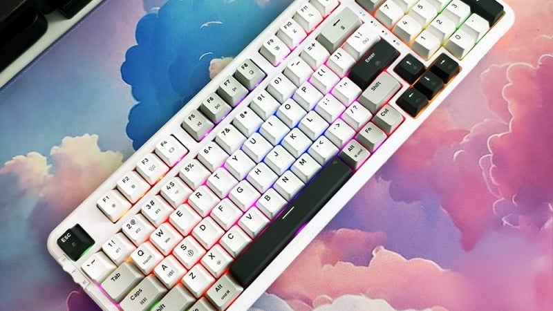 Bàn phím cơ không dây E-Dra EK398W (Light Gray + White + Dark Gray) có full anti-ghosting