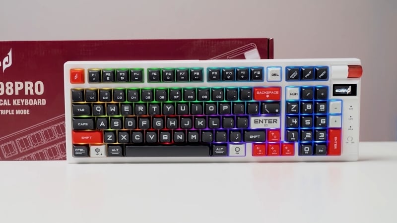 Bàn phím E-Dra EK398 Pro Triple Mode Brown Switch có thiết kế layout 99 phím trẻ trung