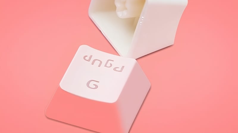 Bàn phím DareU EK87 Pink White Blue Switch có keycap ABS double-shot sắc nét