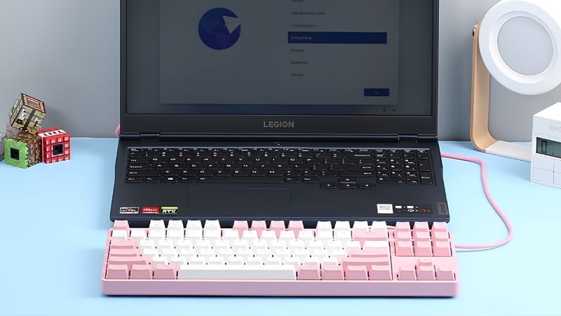Bàn phím DareU EK87 Pink White Blue Switch có kích thước gọn gàng