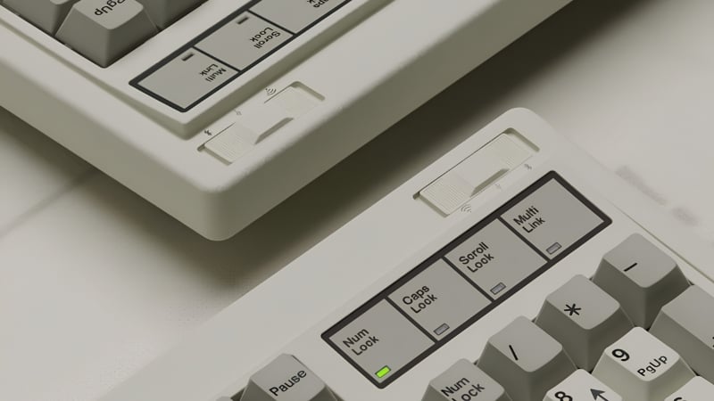 Bàn phím FL-Esports OG104 Retro Grey Coolmint V2 switch có thể kết nối 3 mode linh hoạt