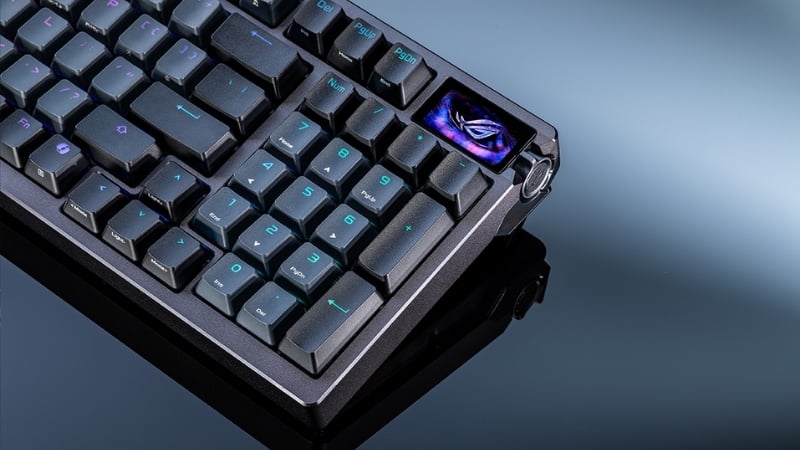 Bàn phím gaming ASUS M901 ROG Azoth 96 HE Black có màn hình OLED màu