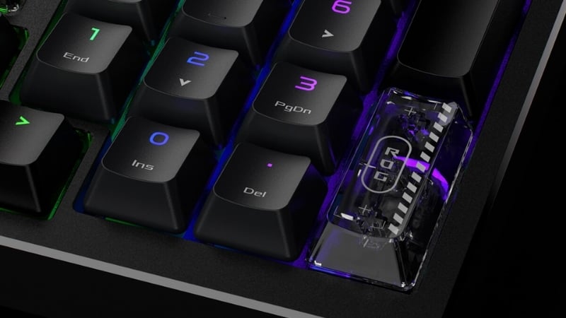 Bàn phím gaming ASUS M901 ROG Azoth 96 HE Black có keycap PBT doubleshot bền bỉ