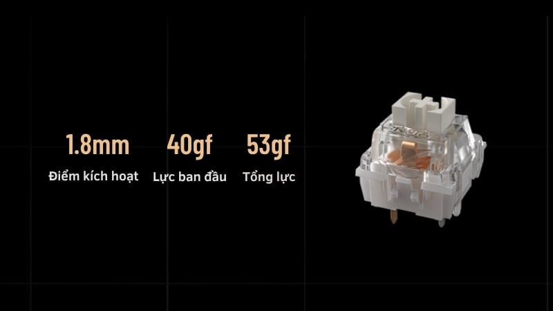 Bàn phím ASUS XA14 ROG STRIX SCOPE II X NX Snow có switch tuyến tính