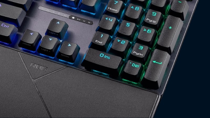 Bàn phím ASUS XA14 ROG STRIX SCOPE II X NX Snow có tựa tay rời thoải mái
