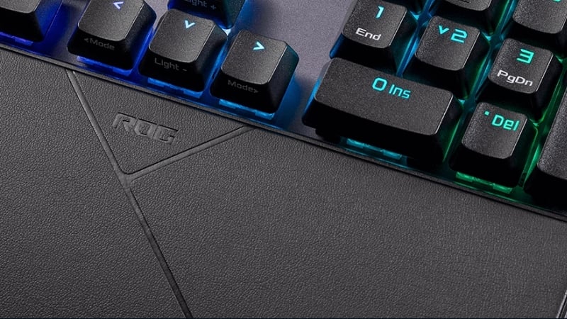 Bàn phím gaming ASUS XA14 ROG STRIX SCOPE II X NX Storm có kê tay đi kèm
