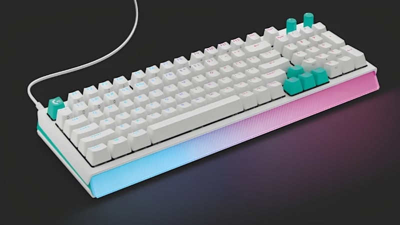 Bàn phím Logitech G512 X 98 TMR 8K White có thanh đèn LIGHTSYNC RGB phía trước