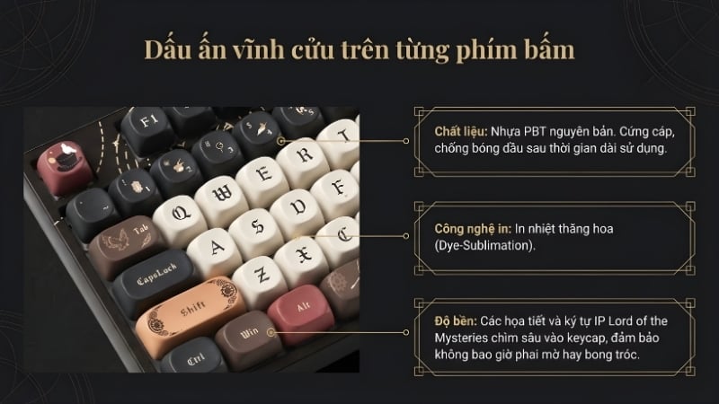 Bàn phím AKKO 5087 V3 Lord of Mysteries có keycaps PBT dye-sub
