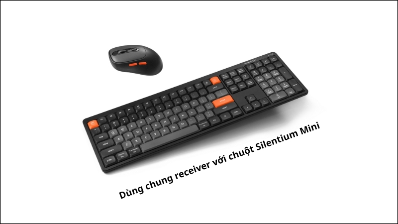 Bàn phím không dây HyperWork SilentKey TS01 Đen dùng chung receiver với chuột
