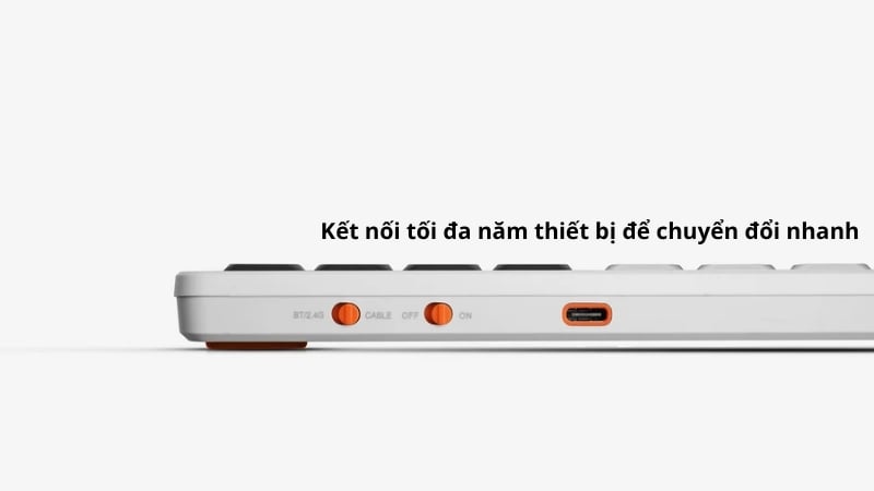 Bàn phím không dây HyperWork SilentKey TS01 Trắng có kết nối tối đa năm thiết bị
