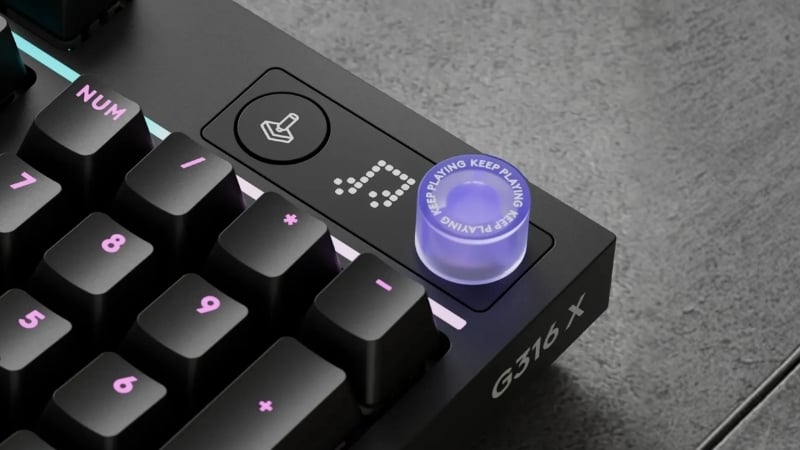 Bàn phím Logitech G316 X 98 RGB Đen Tactile có màn hình LED