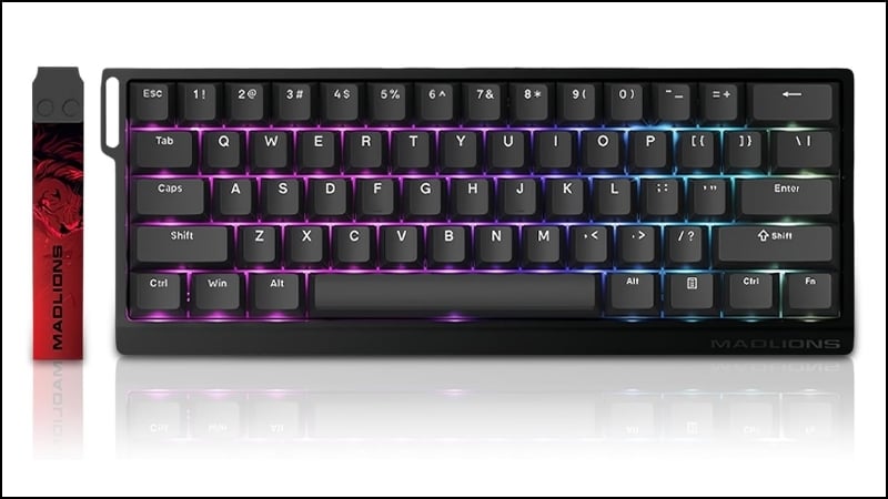 Bàn phím MadLions có dây MAD 60 HE Basic Magnetic Black có hệ thống đèn LED RGB