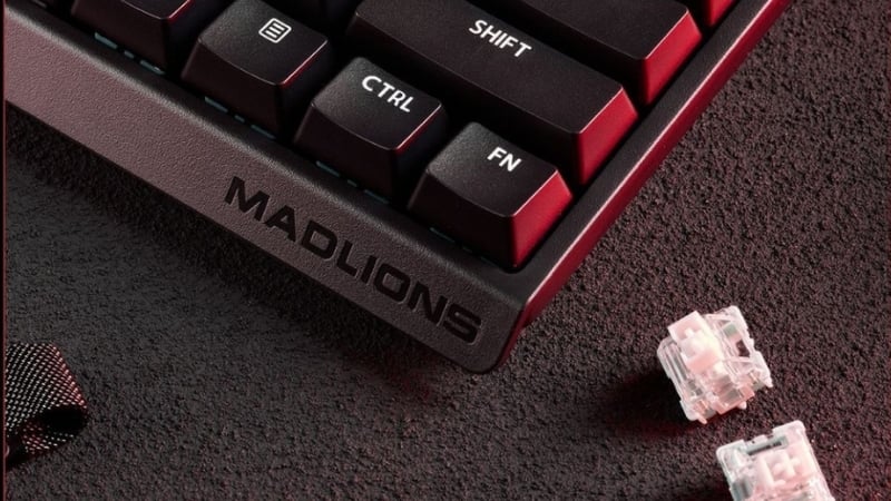 Bàn phím MadLions có dây MAD 60 PRO Magnetic Black được trang bị keycap PBT shine-through