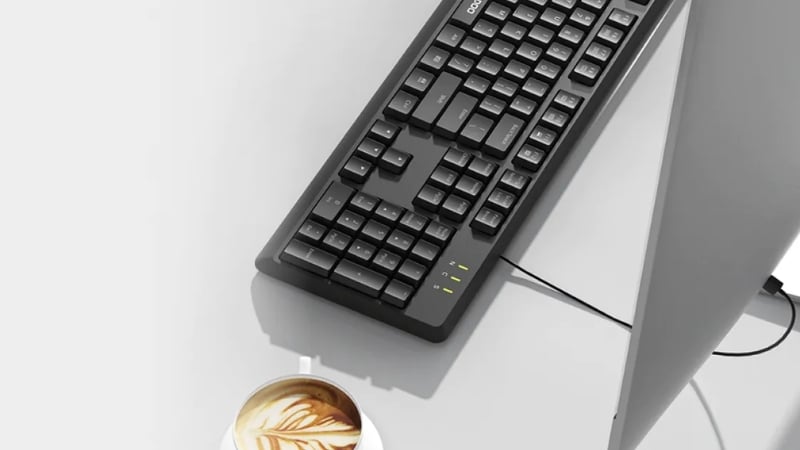 Bàn phím Rapoo NK1900 màu đen có kết nối USB plug-and-play tiện lợi