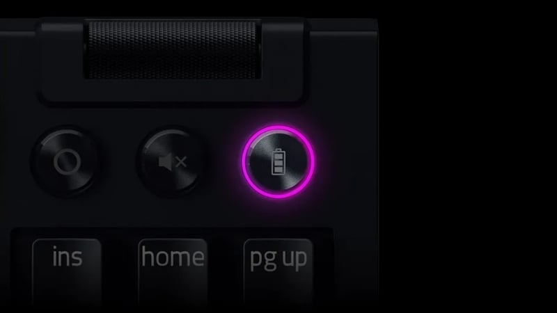 Bàn phím Razer BlackWidow V4 Tenkeyless HyperSpeed có thời lượng pin ấn tượng