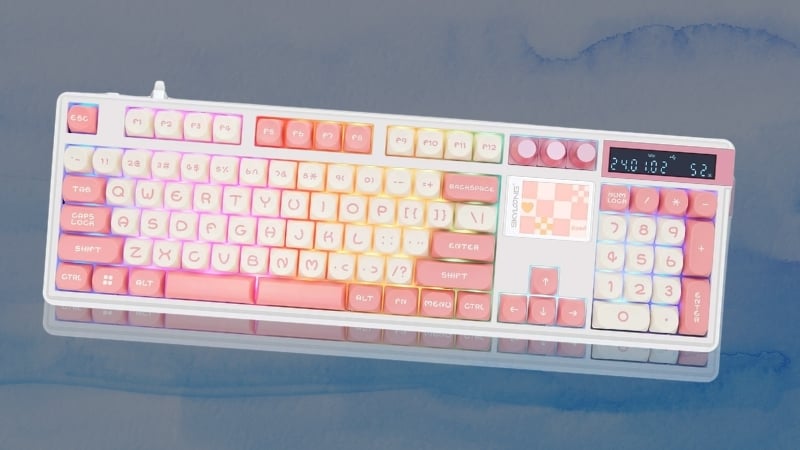 Bàn phím SKYLOONG GK104 PRO Peach có thiết kế fullsize đủ phím