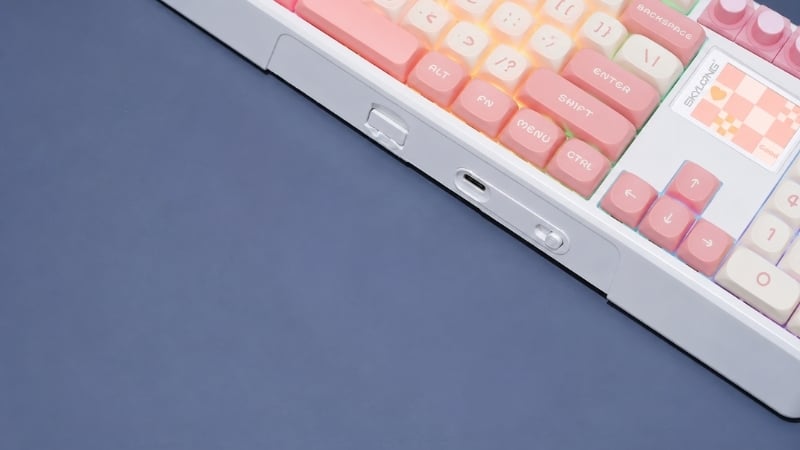 Bàn phím SKYLOONG GK104 PRO Peach được trang bị kết nối 3 mode
