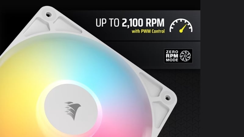 Bộ 3 quạt Corsair RS120 ARGB WHITE Reverse có hiệu năng gió và áp suất tĩnh tối ưu