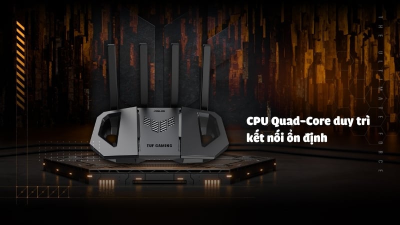 Bộ định tuyến WiFi 7 ASUS TUF GAMING BE3600 V2 được trang bị CPU Quad-Core