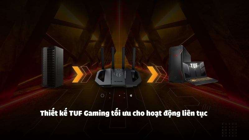 Bộ định tuyến WiFi 7 ASUS TUF GAMING BE3600 V2 có thiết kế TUF Gaming