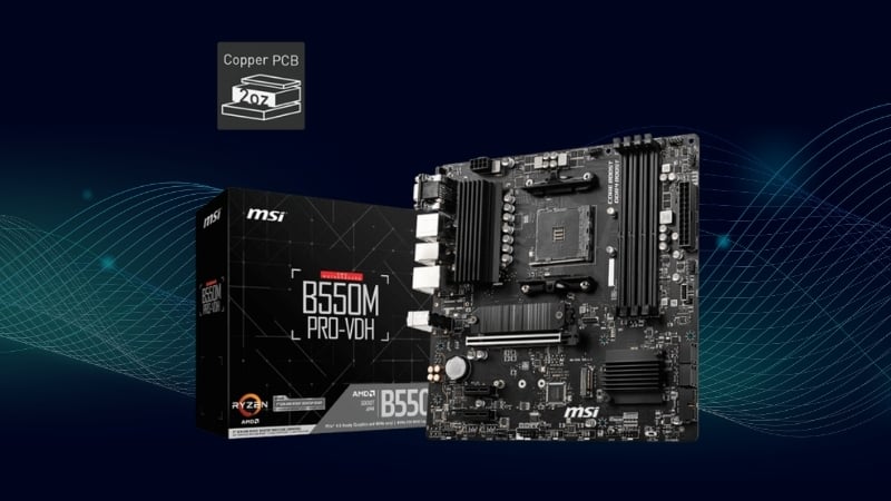 Bo Mạch Chủ MSI B550M Pro-VDH hỗ trợ CPU Ryzen mạnh mẽ