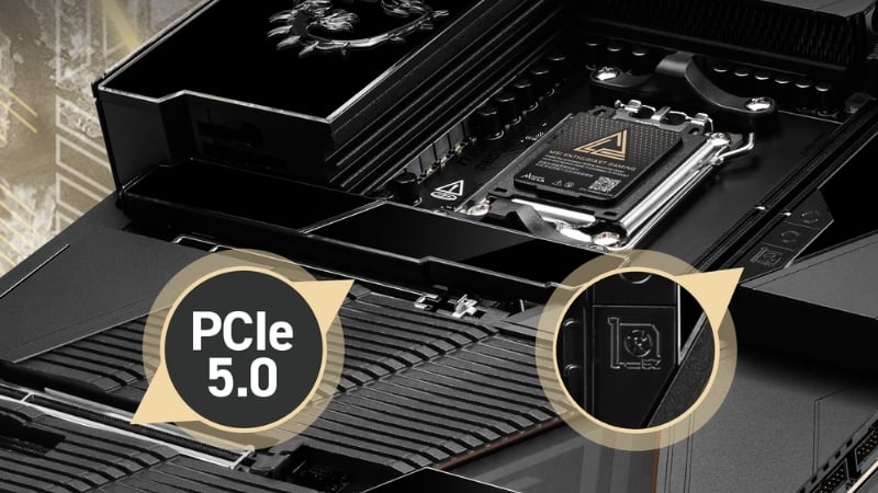 Bo mạch chủ MSI MEG X870E GODLIKE MAX (DDR5) được trang bị hệ thống tản nhiệt Frozr Guard