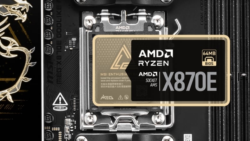 Bo mạch chủ MSI MEG X870E GODLIKE MAX (DDR5) hỗ trợ CPU Ryzen thế hệ mới