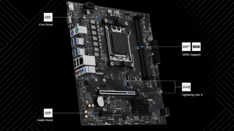 Bo mạch chủ MSI PRO A620AM-B EVO (DDR5) hỗ trợ CPU Ryzen toàn diện