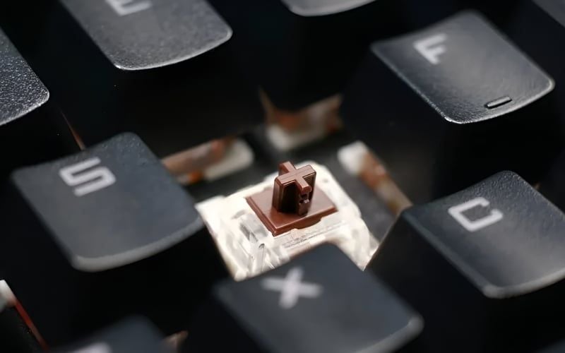 Brown switch tạo ra tiếng ồn vừa phải khi gõ
