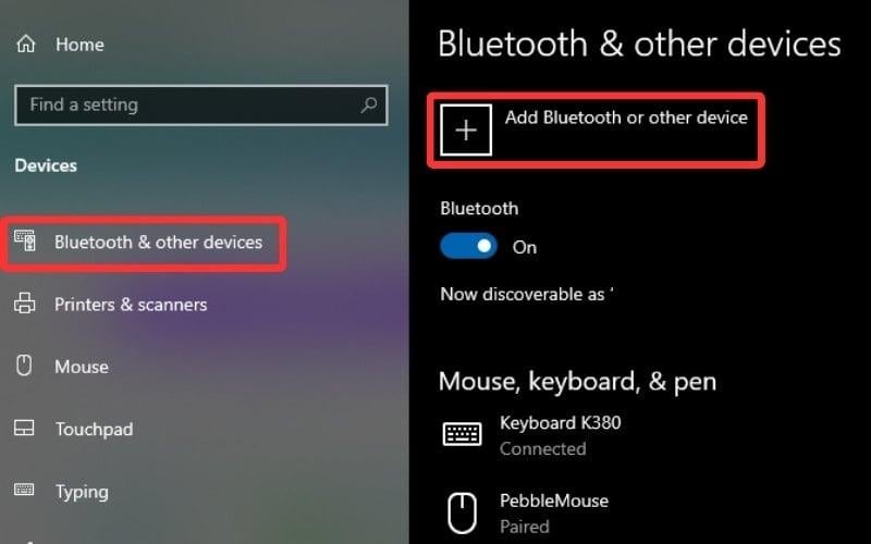 Vào Settings > Bluetooth & devices để thêm thiết bị