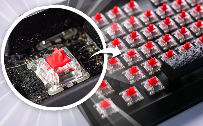 Vệ sinh bàn phím cơ nhằm giúp giảm tình trạng bụi bẩn bám lâu ngày ở khe phím