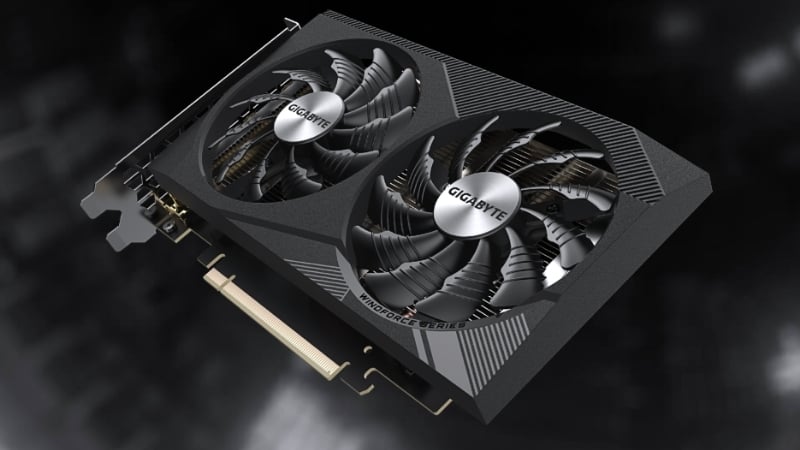 VGA GIGABYTE GeForce RTX 3050 WINDFORCE OC tiêu thụ điện thấp dễ build