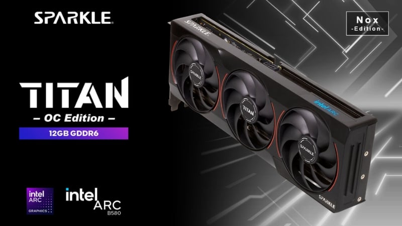 Card màn hình SPARKLE Intel Arc B580 TITAN Nox OC 12GB GDDR6 có kiến trúc Battlemage