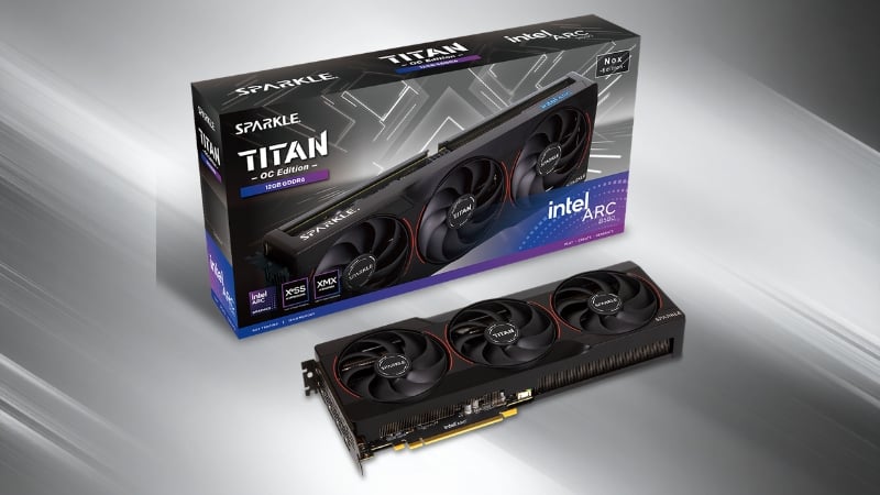 Card màn hình SPARKLE Intel Arc B580 TITAN Nox OC 12GB GDDR6 có VRAM 12GB thoải mái đa nhiệm