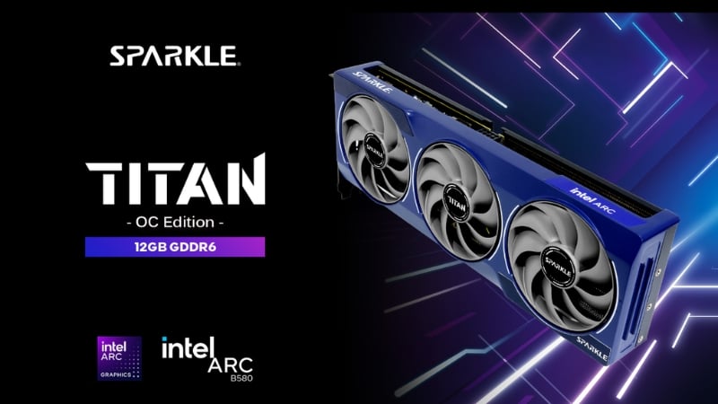 Card màn hình SPARKLE Intel Arc B580 TITAN OC 12GB GDDR6 có kiến trúc Battlemage mạnh mẽ
