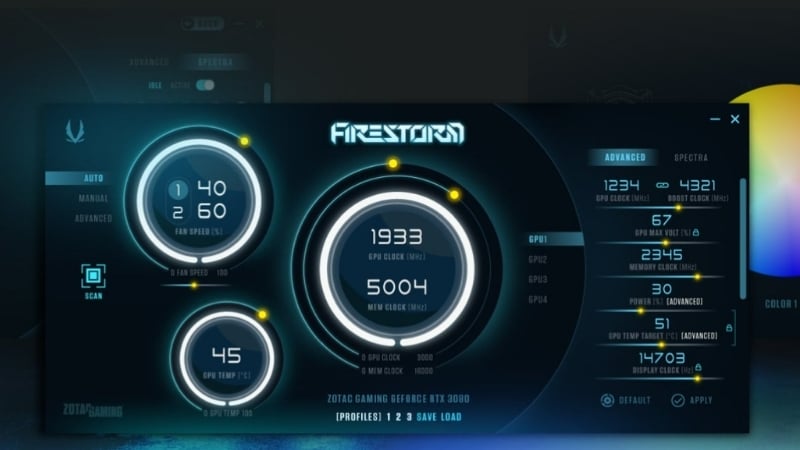 Card màn hình Zotac GEFORCE RTX 3050 TWIN EDGE OC 6GB GDDR6 có FireStorm Utility tiện lợi