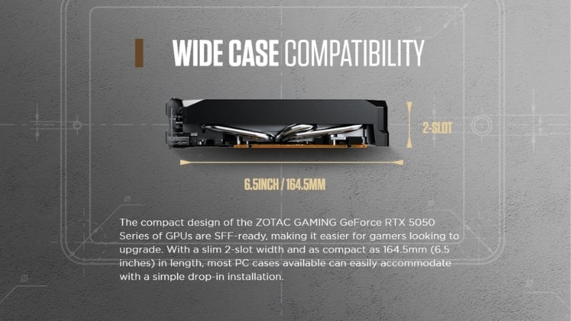 Card màn hình Zotac GEFORCE RTX 5050 TWIN EDGE OC 8GB GDDR6 có kết nối hiện đại Quad Display