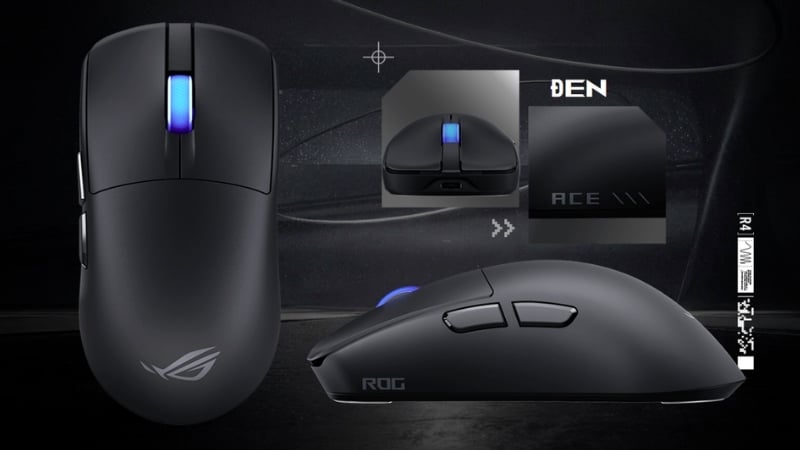 Chuột ASUS P723 ROG Harpe II Ace Wireless Black có thiết kế đối xứng nhẹ 48g