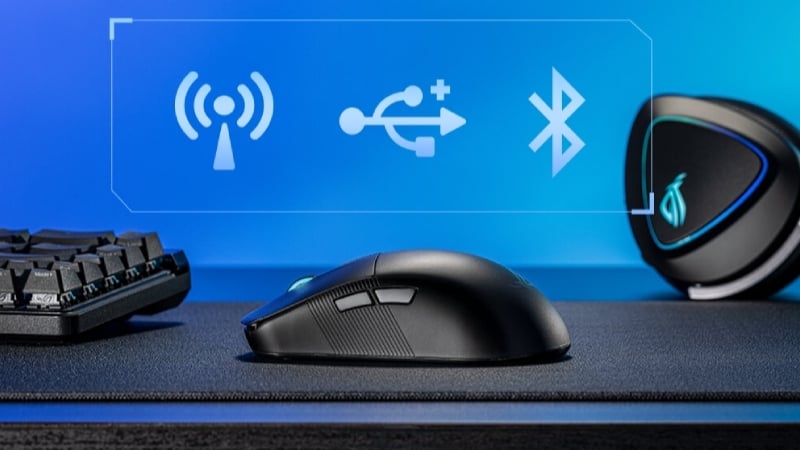 Chuột ASUS P723 ROG Harpe II Ace Wireless Black có thể kết nối 3 mode đầy đủ