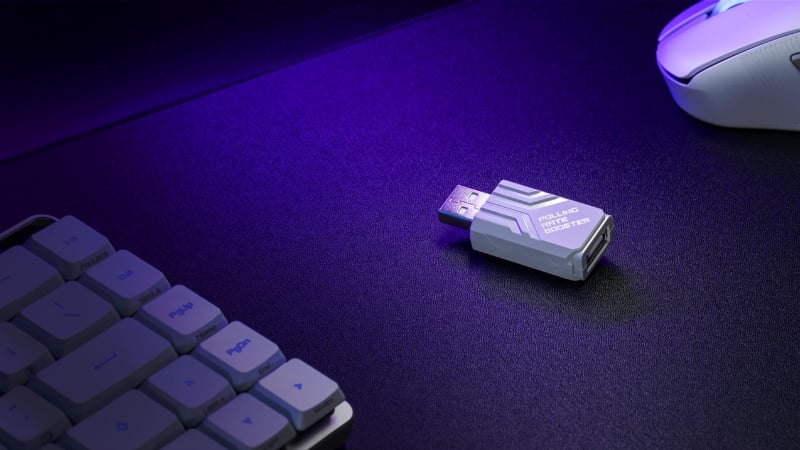 Chuột ASUS ROG KERIS II ACE Wireless White đi kèm thiết bị ROG Polling Rate Booster