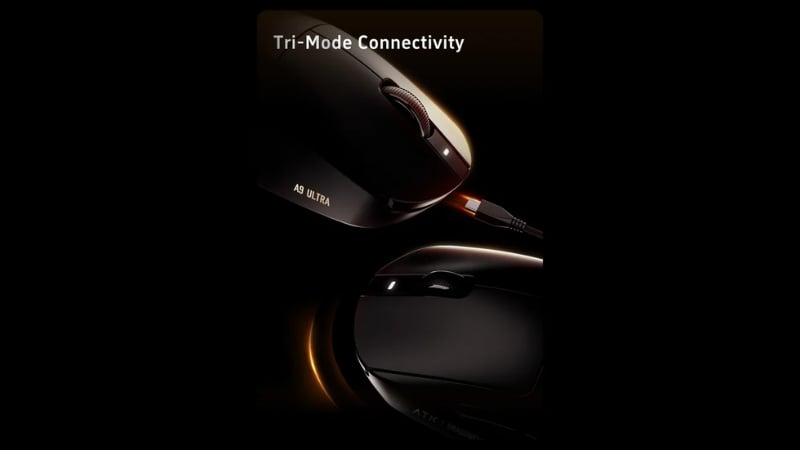 Chuột ATK A9 SE Tri-mode Nearlink Wireless Black có hệ thống kết nối đa dạng