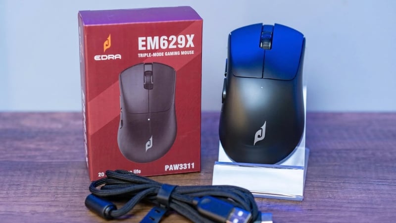 Chuột E-Dra EM629X Black Wireless có switch Huano bền bỉ